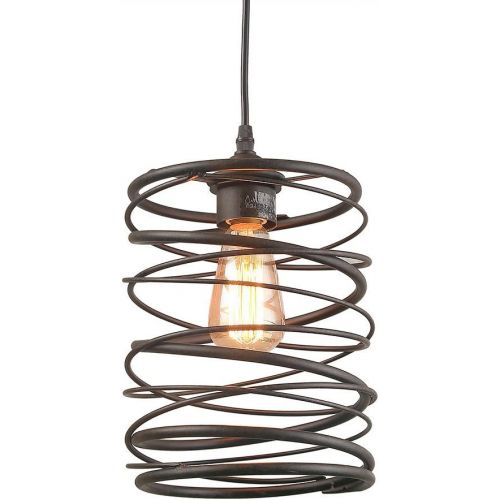  LNC 1 Contemporary Rust Cage Lighting Ceiling Pendant Fixtures, A03291