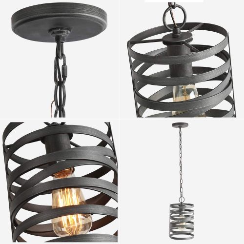  LNC 1 Contemporary Rust Cage Lighting Ceiling Pendant Fixtures, A03291