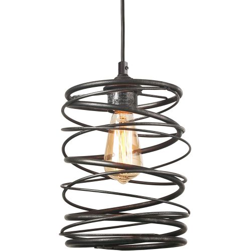  LNC 1 Contemporary Rust Cage Lighting Ceiling Pendant Fixtures, A03291