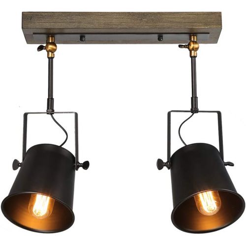  LNC Adjustable Track Industrial Wood Canopy 3-Light, for Ceiling and Wall, A03185