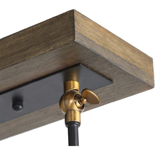  LNC Adjustable Track Industrial Wood Canopy 3-Light, for Ceiling and Wall, A03185