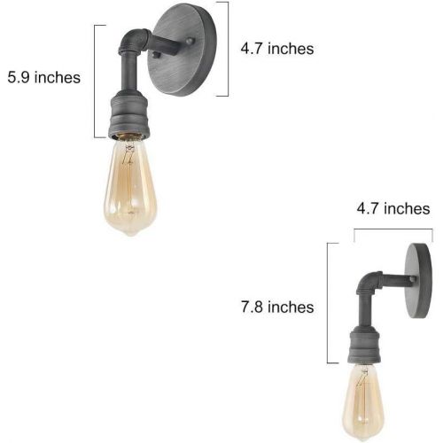  LNC 2 Water Pipe Bathroom Bath Lamp Industrial Sconces Wall Vanity Lighting Fixtures, A03373