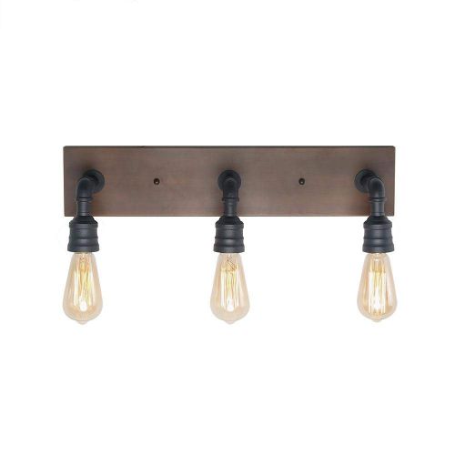  LNC 3 Water Pipe Black Lamp Industrial Sconces Wall Vanity Lighting Fixtures A03376