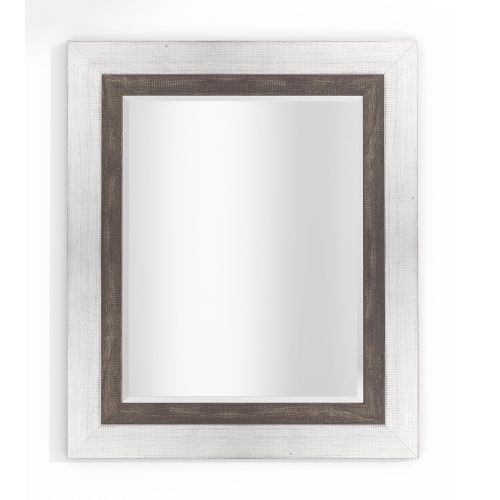  LND Reflections Framed Beveled Mirror - 30x36 or 32x44 - 12 Colors (32 x 44, Marshmallow White/Alabama Red)