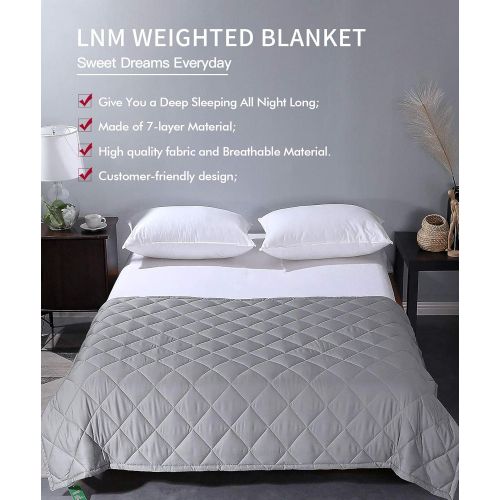  LNM Kid Weighted Blanket for Child Boys Girls Twin Bed Summer Cotton Heavy Throw for Relaxing Calm & Comforting Sleep (36x48 5lbs Throw for 40-70 lbs Children) Grey