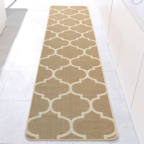  LOCHAS Area Rug for Kitchen Entry Hallway 2.3 X 10 Feet Non Slip Medium Plaid Rug Welcome Mat