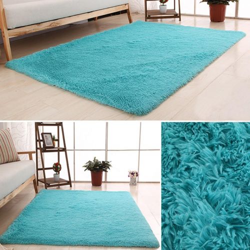  LOCHAS Soft Indoor Modern Area Rugs Fluffy Living Room Carpets Suitable for Children Bedroom Decor Nursery Rugs 4 Feet by 5.3 Feet (Blue)