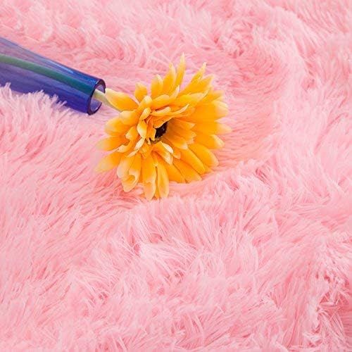  LOCHAS Soft Indoor Modern Area Rugs Fluffy Living Room Carpets Suitable for Children Bedroom Decor Nursery Rugs 4 Feet by 5.3 Feet (Pink)