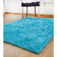 LOCHAS Ultra Soft Indoor Area Rugs 5.5 cm Thick Fluffy Living Room Carpets Suitable for Children Kids Baby Bedroom Home Decor Nursery Rugs 4 x 5.3 (Blue)