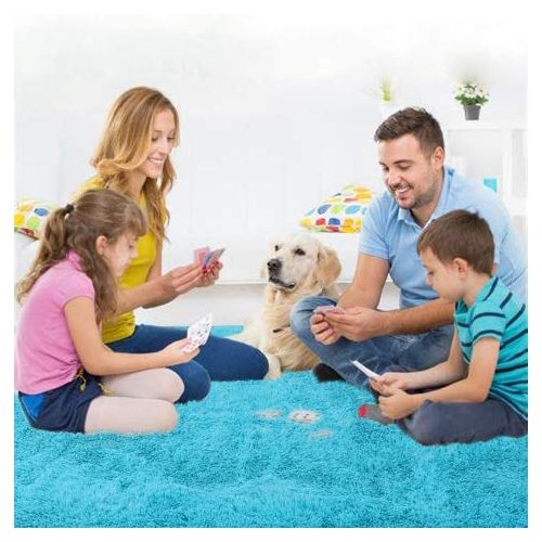  LOCHAS Ultra Soft Indoor Area Rugs 5.5 cm Thick Fluffy Living Room Carpets Suitable for Children Kids Baby Bedroom Home Decor Nursery Rugs 4 x 5.3 (Blue)