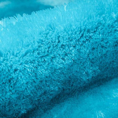  LOCHAS Ultra Soft Indoor Area Rugs 5.5 cm Thick Fluffy Living Room Carpets Suitable for Children Kids Baby Bedroom Home Decor Nursery Rugs 4 x 5.3 (Blue)