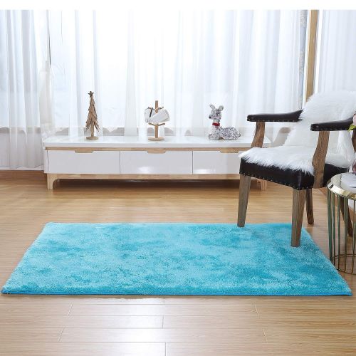  LOCHAS Ultra Soft Indoor Area Rugs 5.5 cm Thick Fluffy Living Room Carpets Suitable for Children Kids Baby Bedroom Home Decor Nursery Rugs 4 x 5.3 (Blue)