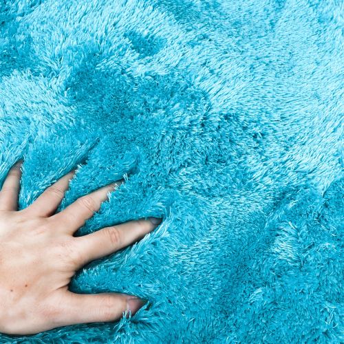  LOCHAS Ultra Soft Indoor Area Rugs 5.5 cm Thick Fluffy Living Room Carpets Suitable for Children Kids Baby Bedroom Home Decor Nursery Rugs 4 x 5.3 (Blue)