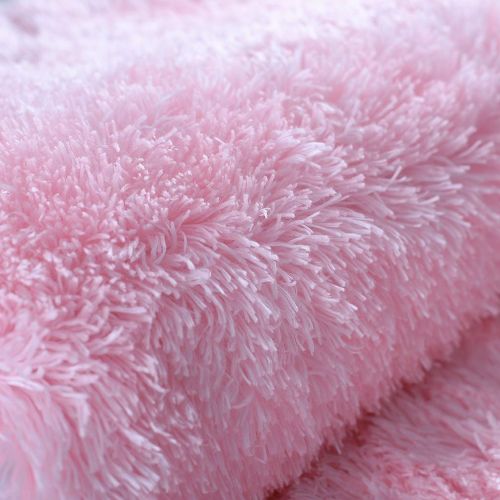  LOCHAS Ultra Soft Indoor Area Rugs 5.5 cm Thick Shaggy Fashion Color Bedroom Living Room Carpets Suitable for Children Home Decor Baby Nursery Rugs Footcloth 4 x 5.3 (Pink)