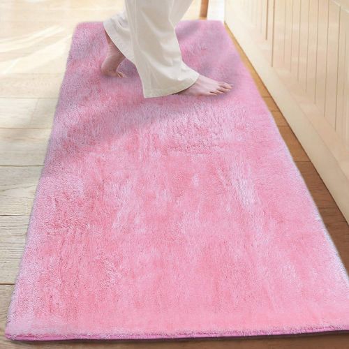  LOCHAS Ultra Soft Indoor Area Rugs 5.5 cm Thick Shaggy Fashion Color Bedroom Living Room Carpets Suitable for Children Home Decor Baby Nursery Rugs Footcloth 4 x 5.3 (Pink)