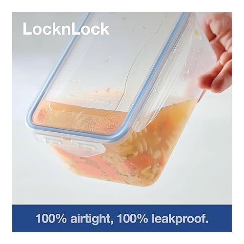  LOCK & LOCK Easy Essentials Food Storage lids/Airtight containers, BPA Free, 54 Ounce, Clear