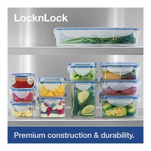  LOCK & LOCK Easy Essentials Food Storage lids/Airtight containers, BPA Free, 54 Ounce, Clear