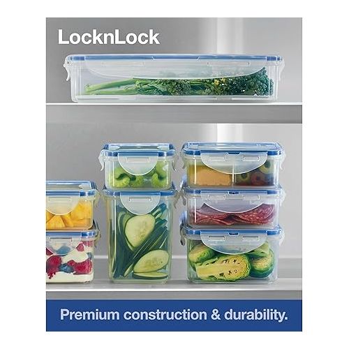  LOCK & LOCK Easy Essentials Food Storage lids/Airtight containers, BPA Free, 54 Ounce, Clear