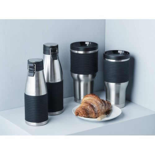  LOCK & LOCK LHC4144 Stainless Steel Tumbler, 18oz, Black