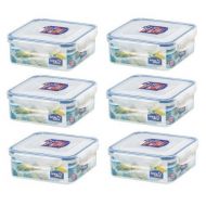 (Pack of 6) LOCK & LOCK Airtight Square Food Storage Container 29.41-oz / 3.68-cup