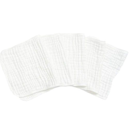  [아마존베스트]LOEKEAH Muslin Burp Cloths, 5 Pack, 100% Cotton, Soft, White, Large 20x10, for Babies
