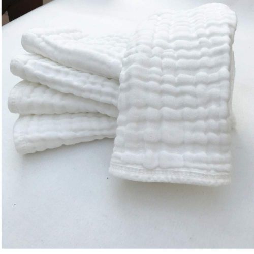  [아마존베스트]LOEKEAH Muslin Burp Cloths, 5 Pack, 100% Cotton, Soft, White, Large 20x10, for Babies