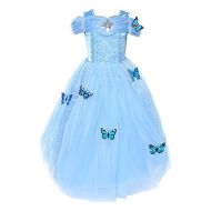 LOEL loel Girls New Princess Dress Butterfly Party Costumes