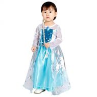 LOEL Princess Inspired Girls Snow Queen Party Costume Dress