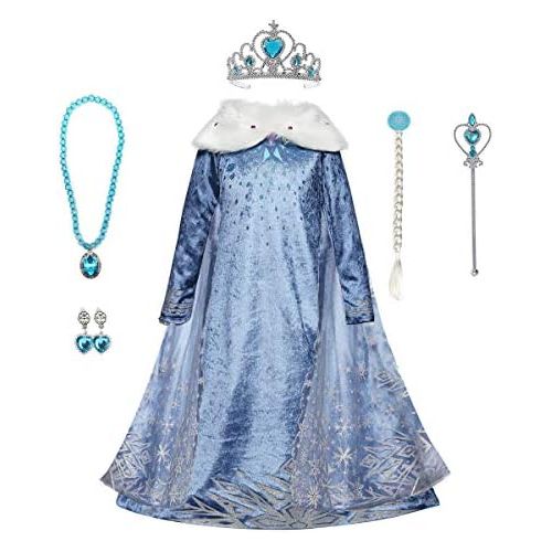  LOEL Princess Costume Fancy Dress Up Halloween Cosplay Winter Outfits with Cape