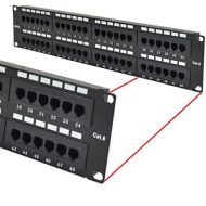 LOGICO CAT6 UTP 48 PORT NETWORK LAN RACK MOUNTED PATCH PANEL 2U 110 WITH CABLE MANAGEMENT