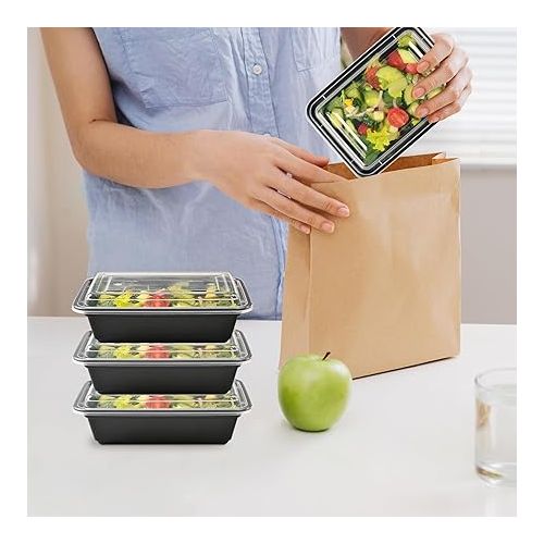  LOKATSE HOME 24 Pack Meal Prep Containers 24 oz Reusable Storage Lunch Bento Boxes, Freezer and Dishwasher Safe & Stackable