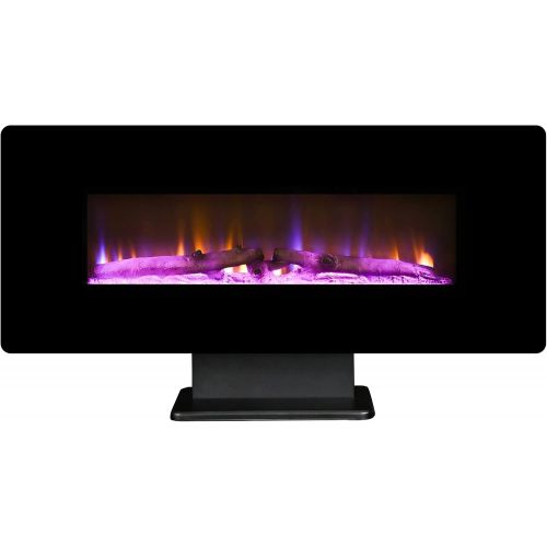  LOKATSE HOME 42 Electric Fireplace Wall Mounted FreeStanding Heater with Adjustable Flame & Remote Control, 1400W