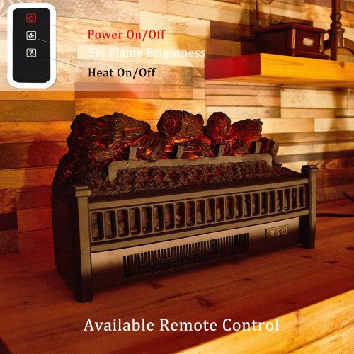  LOKATSE HOME 23 1400W Insert Log Electric Fireplace Stove Heater with Realistic Ember Bed,Remote (23 inch no Frame)