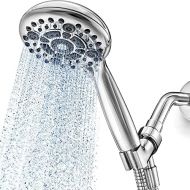 Lokby High Pressure Handheld Shower Head 6-Setting - Luxury 5 Hand held Rain Shower with Hose - Powerful Shower Spray Even with Low Water Pressure in Supply Pipeline - Low Flow Rainfall