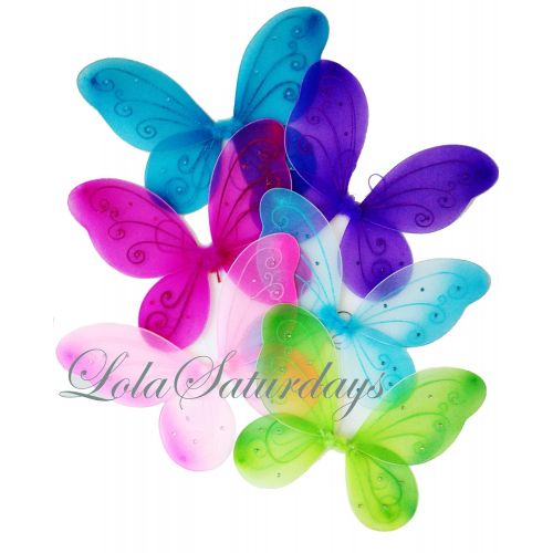  LOLASATURDAYS 6 Pack Assorted Fairy Wings (22 W X 15 L)