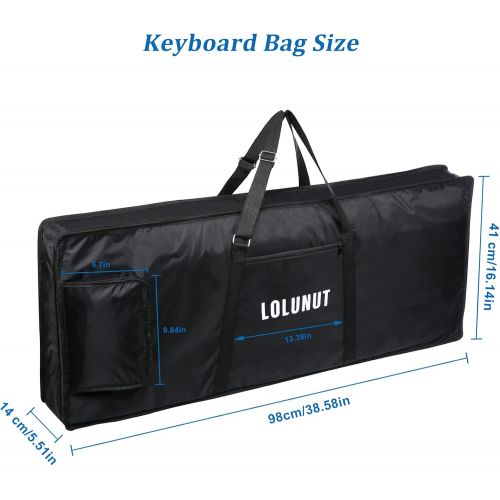  [아마존베스트]LOLUNUT 61 key keyboard bag with 10mm Cotton Padded Case Gig Bag thickened waterproof electronic piano cover case for electronic 40X16X6