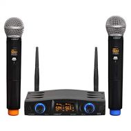 LOMEHO LO-U21 Dual Way Uhf 2 Handheld Multi Frequency Church Party Dj Karaoke Wireless Microphone