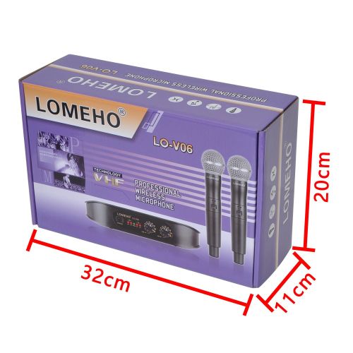  LOMEHO LO-V06 Dual Way Vhf Party Karaoke 2 Handheld Wireless Microphone