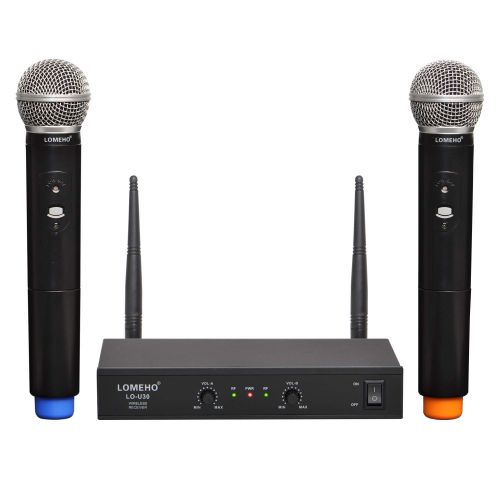  LOMEHO LO-U30 Dual Way Uhf 2 Handheld Party Church Karaoke Dj Wireless Microphone