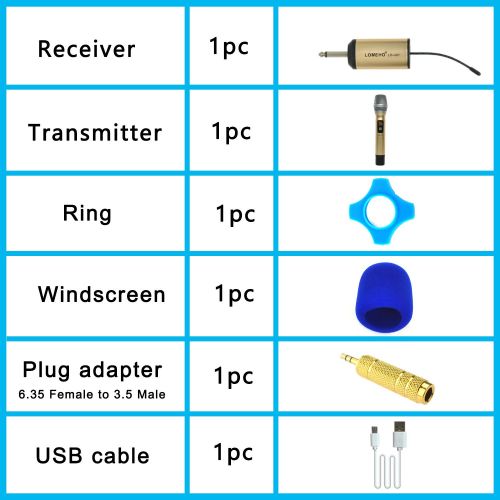  LOMEHO LO-U01 25 Channel Metal Portable Handheld Karaoke Party Church Meeting UHF Wireless Microphone