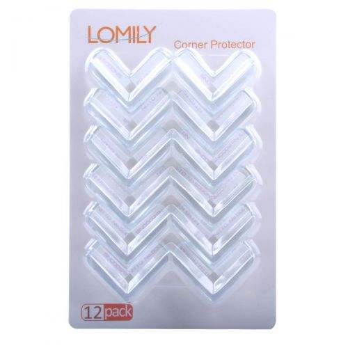  [아마존베스트]LOMILY-Corner Protector Baby Clear,Corner Guards for Baby,Table Corner Guards Bumpers,High Resistant Adhesive Gel,Protector for Furniture and Glass Sharp Corners,Keep Baby Safe.(12