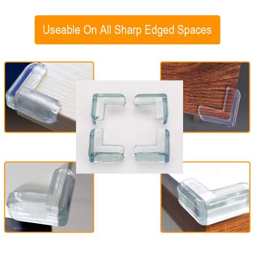  [아마존베스트]LOMILY-Corner Protector Baby Clear,Corner Guards for Baby,Table Corner Guards Bumpers,High Resistant Adhesive Gel,Protector for Furniture and Glass Sharp Corners,Keep Baby Safe.(12