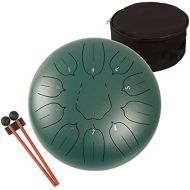 [아마존베스트]Lomuty Steel Tongue Drum, 11 Notes, 30.5 cm, Percussion Instrument,- Handpan Drum with Bag, Music Book, Mallets, Finger Picks