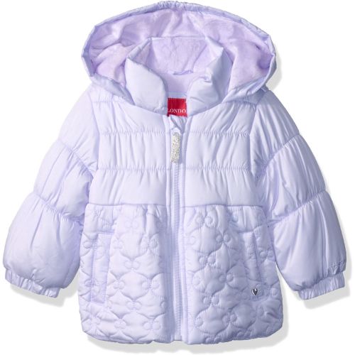  London+Fog London Fog Baby Girls Bow Quilt Jacket with Mittens