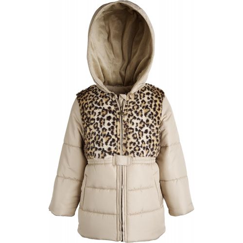  London+Fog London Fog Baby Girls Warm Winter Puffer Jacket with Silky Fleece Lined Hood