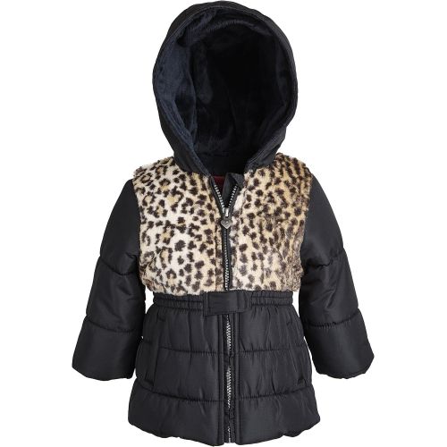  London+Fog London Fog Baby Girls Warm Winter Puffer Jacket with Silky Fleece Lined Hood