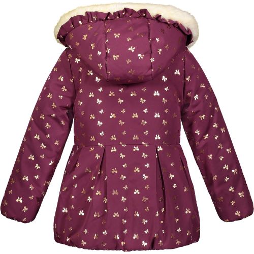  London+Fog London Fog Baby Girls Matte Shimmer Satin Faux Fur Bottom and Hood Jacket