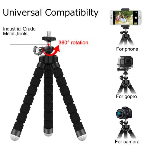  LONENESSL iPhone Tripod Phone Tripod, Bold and Strong Tripod Legs,Mini Cell Phone Tripod Camera Stand Holder and Universal Clip for iPhone Stand with Bluetooth Remote for iOS Andro