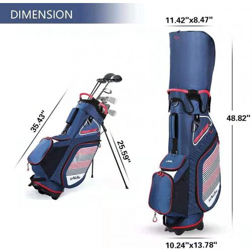  LONGCHAO Golf Stand Bag with 14 Way Divider, Waterproof Durable Portable Golf Bag for Men, Lightweight Golf Club Travel Bags for Airlines