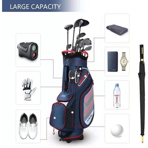  LONGCHAO Golf Stand Bag with 14 Way Divider, Waterproof Durable Portable Golf Bag for Men, Lightweight Golf Club Travel Bags for Airlines